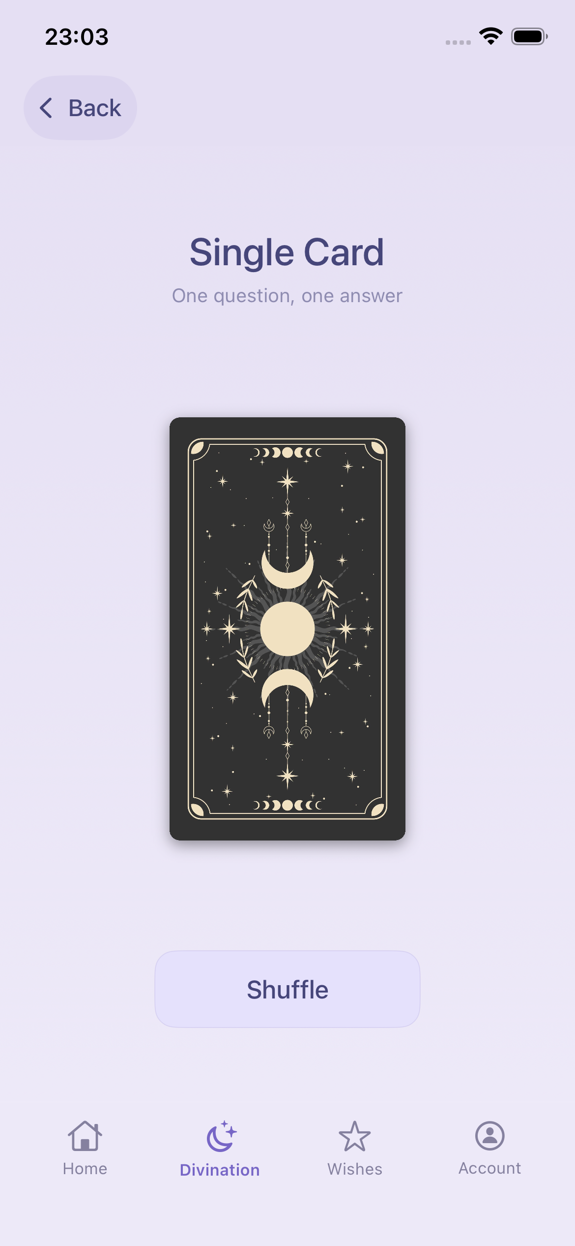 Cards arranged for shuffling